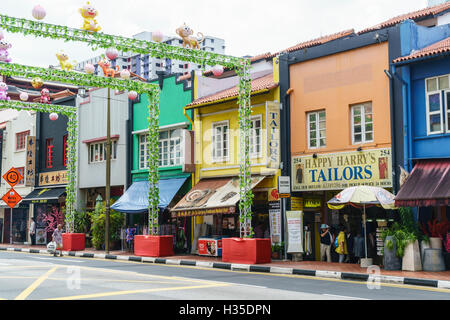 Bunten Shophouses in South Bridge Road, Chinatown, Singapur Stockfoto