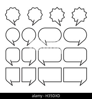 [JPEG] schwarze Linie Speech Bubbles Set Vektor-illustration Stockfoto