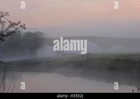 Eden-Brücke, Lazonby, Eden Valley, Cumbria, England, UK Stockfoto