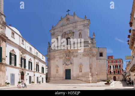 Piazza Plebiscito, Basilica di San Martino, Martina Franca, Valle d ' Itria, Bezirk Taranto, Apulien, Italien Stockfoto