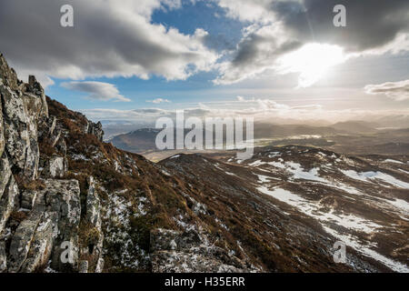 Ein Blick über den Cairngorms von der Spitze des Creag Dubh in der Nähe von Newtonmore, Cairngorms National Park, Schottland, UK Stockfoto