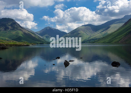 Großen Giebel, Lingmell, und Yewbarrow, See Wastwater, tiefste, Nationalpark Lake District, Cumbria, England, UK Stockfoto