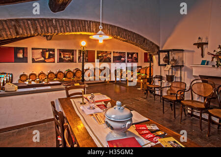 Italien Emilia Romagna Modena Piazza Grande - UNESCO-Weltkulturerbe - Rathaus - Essigfabrik der Stadt mit traditionellem Balsamico-Essig Stockfoto