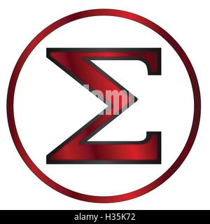 Sigma ein Brief aus dem griechischen Alphabet über einen weißen Hintergrund isoliert. Stock Vektor