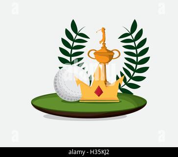 Golf verwandte Symbole Bild Stock Vektor
