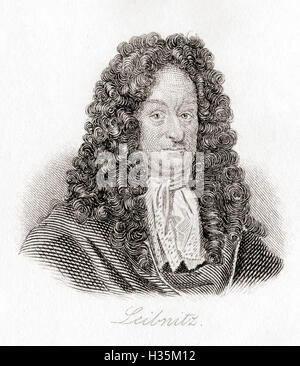 Gottfried Wilhelm von Leibniz, 1646-1716.  Deutscher Universalgelehrter und Philosoph. Stockfoto