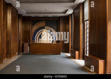 Innenansicht von Hornsey Rathaus, Crouch End, England, mit Reginald Harold Uren. Stockfoto