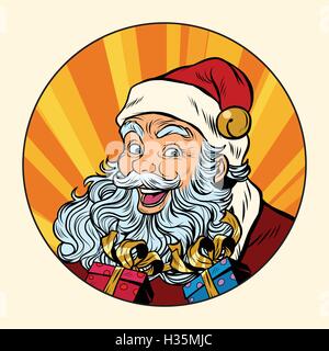 Freudige Weihnachtsmann mit Geschenken Stock Vektor