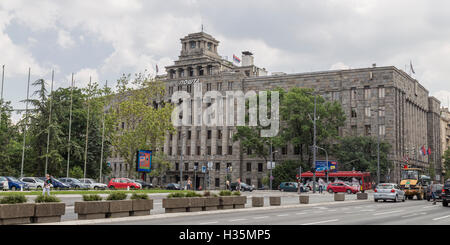 Das Hauptpostamt Gebäude in Belgrad, Serbien, im Jahre 1938 abgeschlossen. Das Gebäude vereint eine moderne Design von Josip Picman Stockfoto