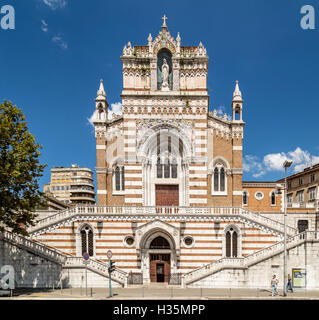 Außenansicht der Kirche Our Lady of Lourdes Kapuziner, in Rijeka, Kroatien. Stockfoto