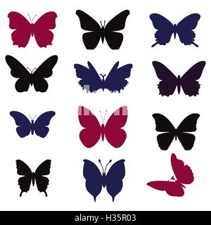 Schmetterlinge-Silhouette - Illustration Stock Vektor