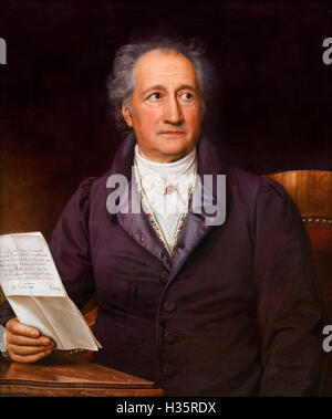 Goethe. Porträtmalerei des deutschen Schriftstellers Johann Wolfgang von Goethe (1749-1832) von Joseph Karl Stieler, Öl auf Leinwand, 1828. Stockfoto