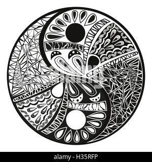 Yin Yang Tattoo Design Symbol Vektor-illustration Stock Vektor