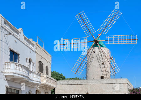 TA-Kola, Windmühle, Xaghra, Gozo, Malta Stockfoto