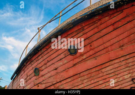 alte verlassene Schiff Deck closeup Stockfoto