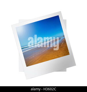 Vintage Sofortbilder mit Strand Stockfoto