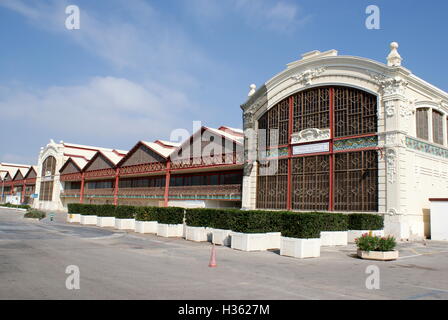 Moderne Lagerhallen oder Tinglados, Valencia, Spanien Stockfoto