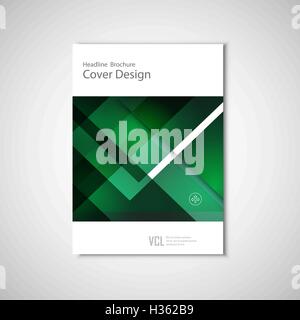 Weiße klassische Vektor-Broschüre-Template-Design mit grünen geometrische Elemente und text Stock Vektor