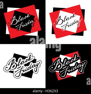 Schwarzer Freitag-Banner-Vorlage. Schriftzug. Isolierte Darstellung. Vektor. Stock Vektor