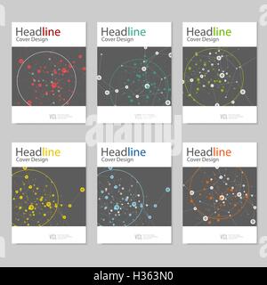Legen Sie Broschüre Cover Vorlage für verbinden, Netzwerk, Gesundheitswesen, Wissenschaft und Technologie Stock Vektor