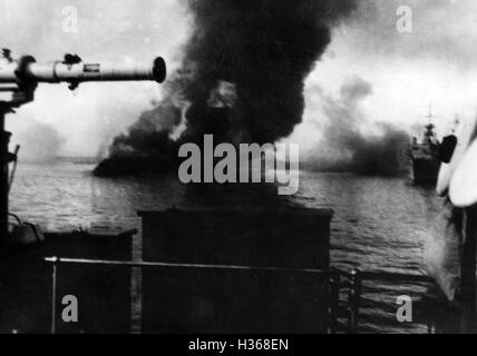 Versenkung der französischen Flotte in Mers - el - Kebir, 1940 Stockfoto