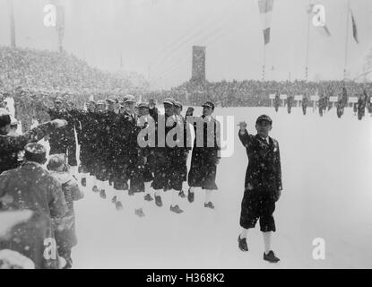 Eröffnungsfeier der Olympischen Winterspiele IV in Garmisch-Partenkirchen, 1936 Stockfoto