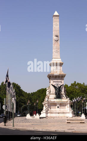 Restaurierung Denkmal Praça Dos Restauradores Lissabon Portugal Stockfoto