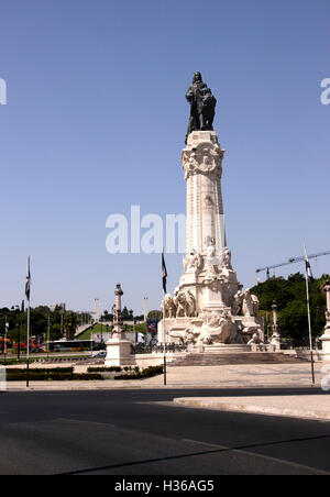 Praça Marques de Pombal Lissabon Portugal Stockfoto