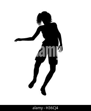 Weiblichen Basketball-Spieler-Illustration-Silhouette Stockfoto