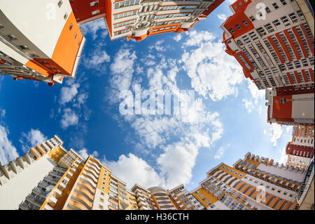 Fisheye Aufnahme von Spitzenqualität Neubauten Stockfoto