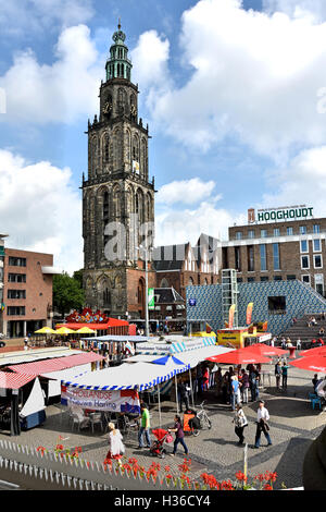 Die Martinitoren - Martini (St.-Martins Turm) 1482 Niederlande Groningen Denkmal Geschichte historisch Niederlande Stockfoto