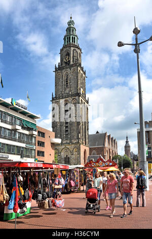 Die Martinitoren - Martini (St.-Martins Turm) 1482 Niederlande Groningen Denkmal Geschichte historisch Niederlande Stockfoto