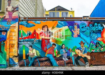 Wandbild im Stadtteil Castro, San Francisco Stockfoto