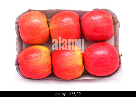 Äpfel-Pack isoliert auf weiss Stockfoto
