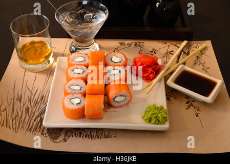 Set classic Rollen für ein romantisches Abendessen Stockfoto