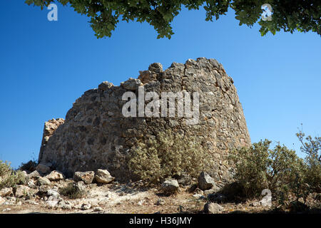 Reste der venezianischen Wachturms Assos Burg Kefalonia Ionische Inseln Griechenland Stockfoto