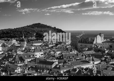 Blick vom Turm Minčeta, in die Altstadt (Starigrad) von Dubrovnik, Kroatien Stockfoto