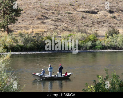 Fliegenfischen, Yakima Fluss, östlichen Staat Washington. Stockfoto