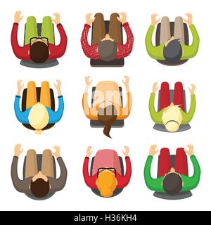 Geschäft Leute flach Symbole. Avatar. Menschliches Gesicht. Person. Am Arbeitsplatz. Stock Vektor