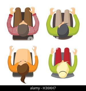 Geschäft Leute flach Symbole. Avatar. Menschliches Gesicht. Person. Am Arbeitsplatz. Stock Vektor