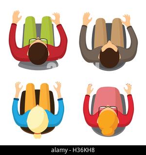 Geschäft Leute flach Symbole. Avatar. Menschliches Gesicht. Person. Am Arbeitsplatz. Stock Vektor