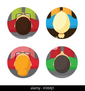 Geschäft Leute flach Symbole. Avatar. Menschliches Gesicht. Person. Am Arbeitsplatz. Stock Vektor