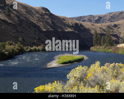 Fliegenfischen, Yakima Fluss, östlichen Staat Washington. Stockfoto