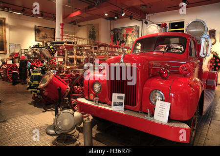 Historische Feuer errichter Anzeige in New York City Fire Museum New York City New York, USA Stockfoto