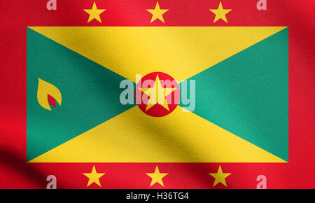 Grenadian offizielle Nationalflagge. Patriotisches Symbol, Banner, Element, Hintergrund. Genaue Abmessungen. Richtige Größe, Farben. Stockfoto