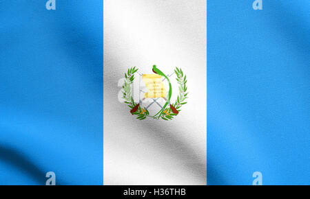 Guatemaltekische offizielle Nationalflagge. Patriotisches Symbol, Banner, Element, Hintergrund. Genaue Abmessungen. Richtige Größe, Farben. Stockfoto