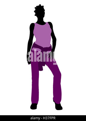 African American Frauen Illustration-Silhouette Stockfoto