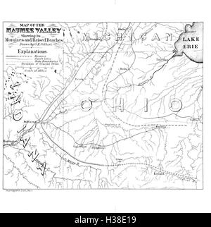 Dieser Bericht stellt die Ergebnisse des Geological Survey of Ohio vor und beschreibt die Geologie, die Rohstoffvorkommen und die Stratigraphie der Region. Es umfasst Studien über Felsformationen, Fossilienfunde und die geologische Geschichte der Region. Stockfoto