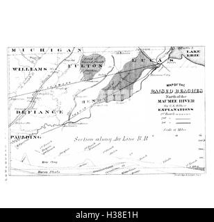 Ein geologischer Vermessungsbericht, der die Gesteinsformationen, Minerallagerstätten und die geologische Geschichte von Ohio mit Funden zur lokalen Geologie und den Ressourcen detailliert beschreibt. Stockfoto