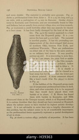 Dieser Text konzentriert sich auf die Praktiken der Hopewell-Kultur in Ohio und beschreibt die archäologischen Funde der Hügel und ihre Bedeutung für das Verständnis präkolumbischer indianischer Gesellschaften. Stockfoto